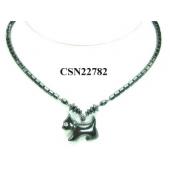 Hematite Stone Eagle Pendant Beads Chain Choker Fashion Women Necklace